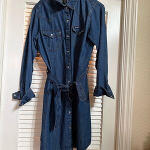 Wrangler Dark Blue Long Sleeve Dress
